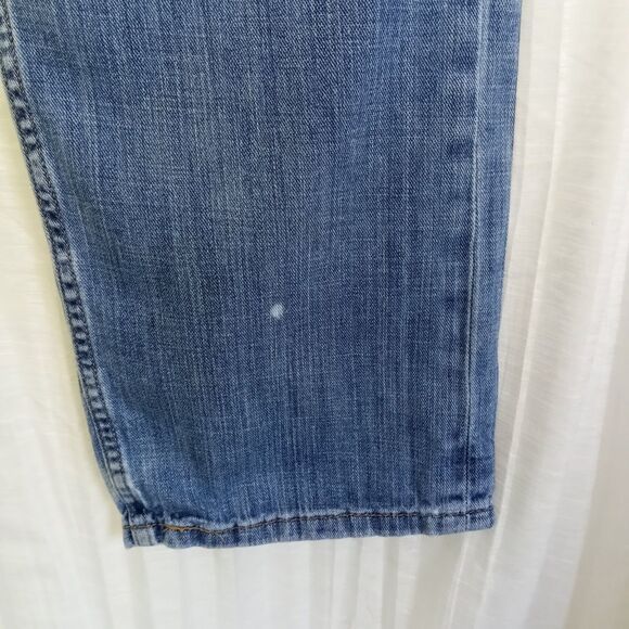 Levi's 505 Jeans 36 x 34 RED TAB High Waist Blue Denim Soft Distressed Holes Zip - Picture 9 of 14